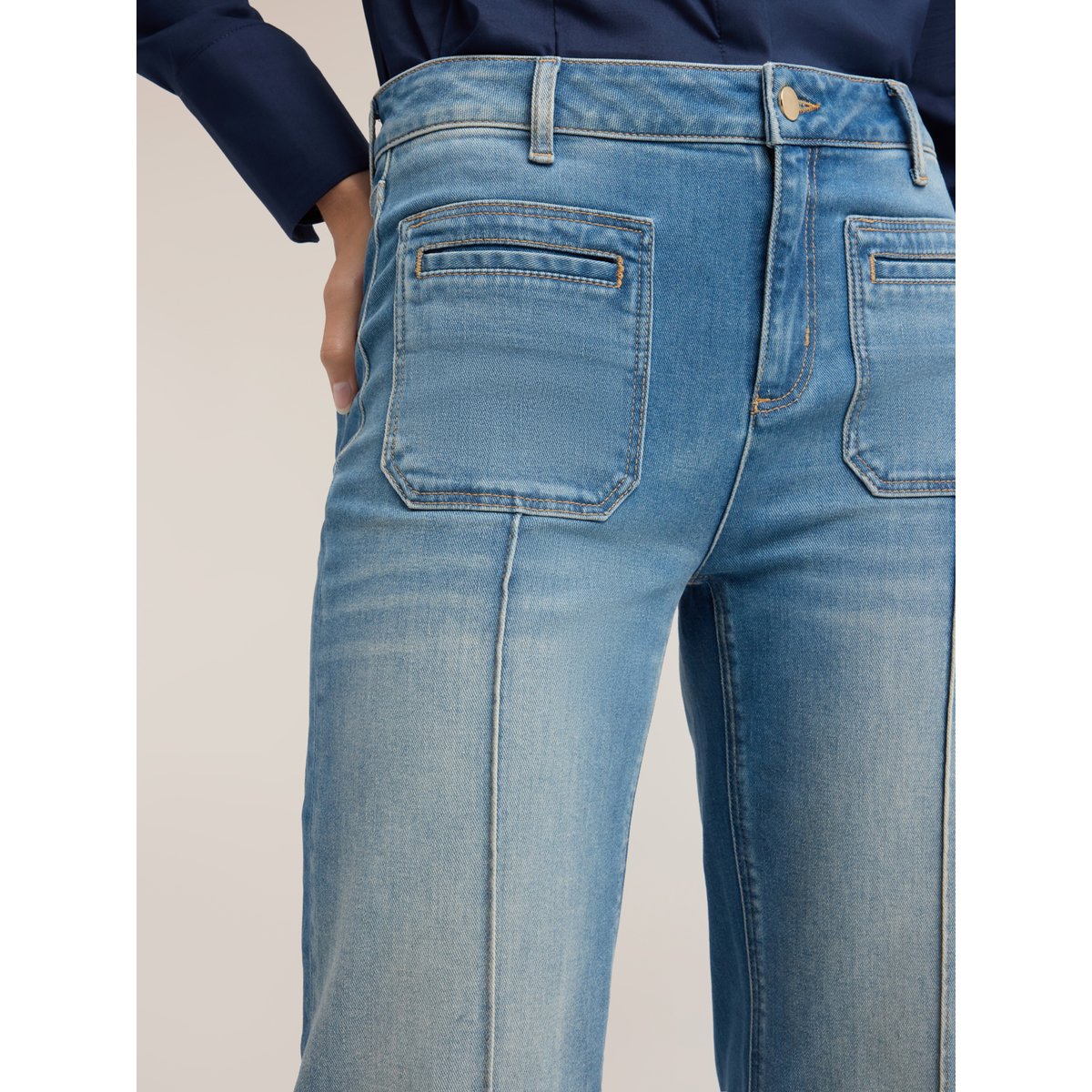 Jean large avec poches plaquées light - blue, MOTIVI