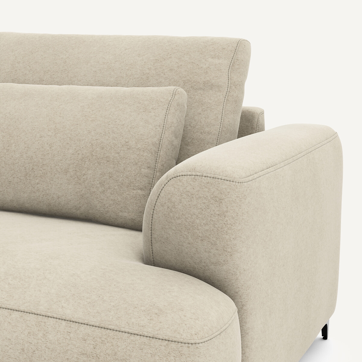 Sofa, linke Ecke, umwandelbar, in Leinenvelours, Marsile albatre, AM.PM