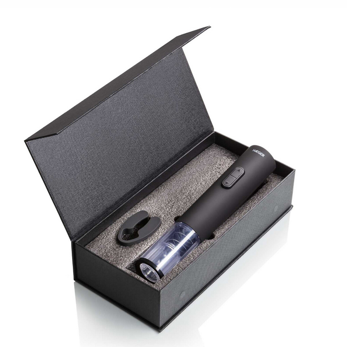 Saca-rolhas elétrico HAEGER ROVIGO, funcionamento com pilhas, da HAEGER preto , HAEGER