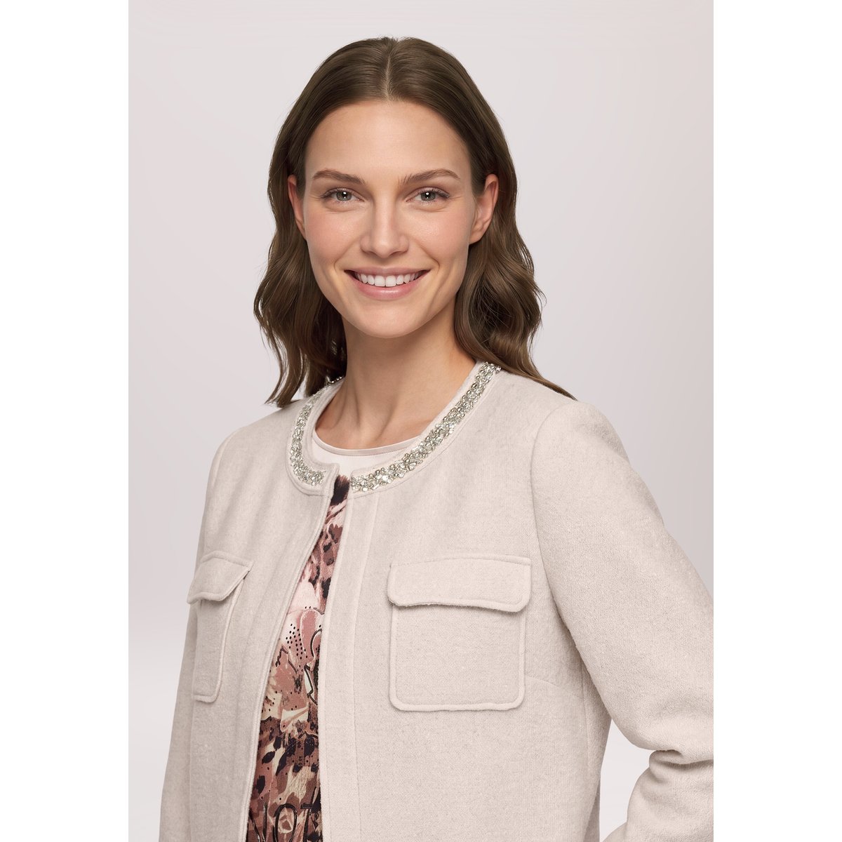 Veste blazer à poches plaquées chateau gray, BETTY BARCLAY