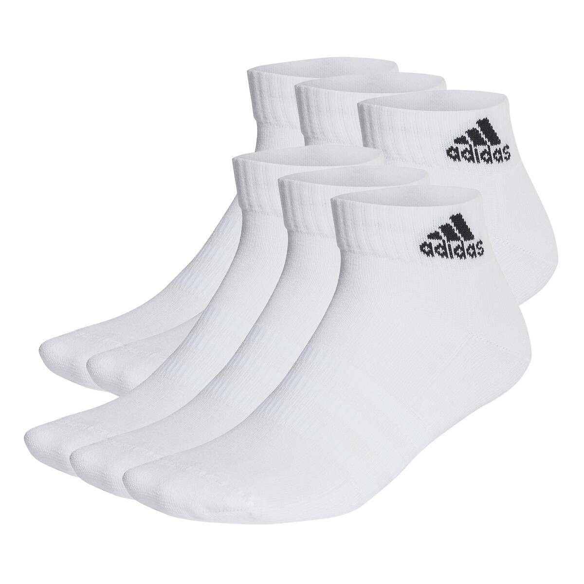 Lot de 6 paires socquettes matelassées Sportswear blanc, adidas Performance