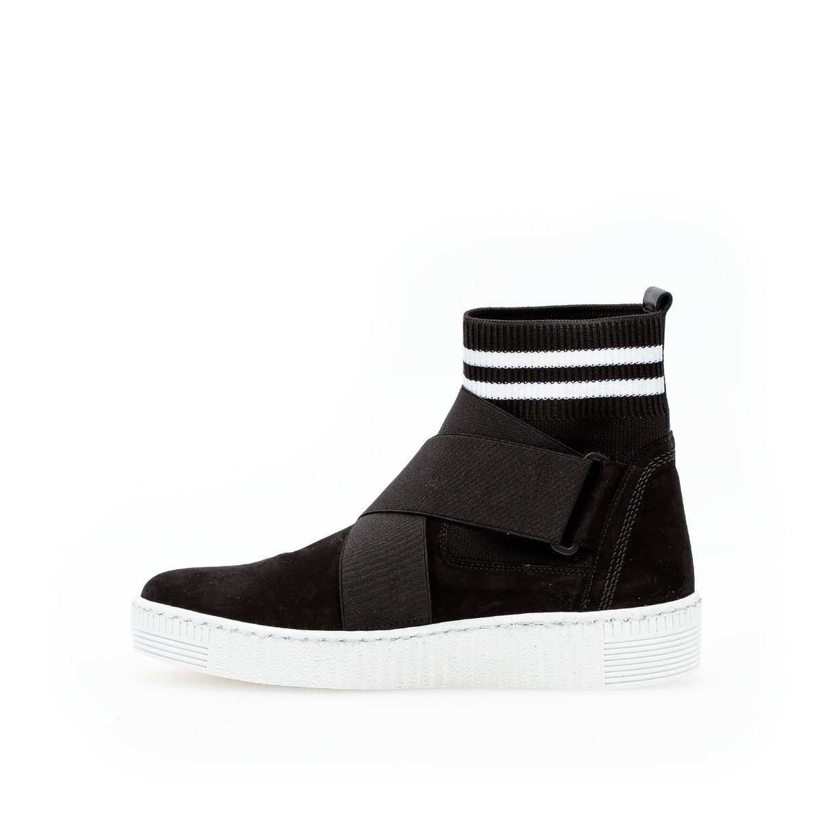 Bottines en nubuck à talon compensé plat noir, GABOR