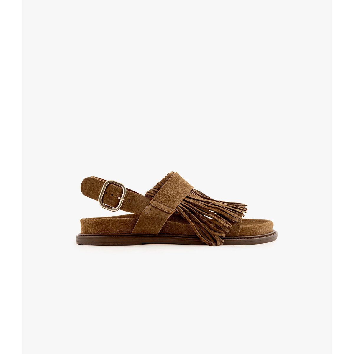 Sandale cuir velours NOLWENN marron camel, MAISON TOUFET