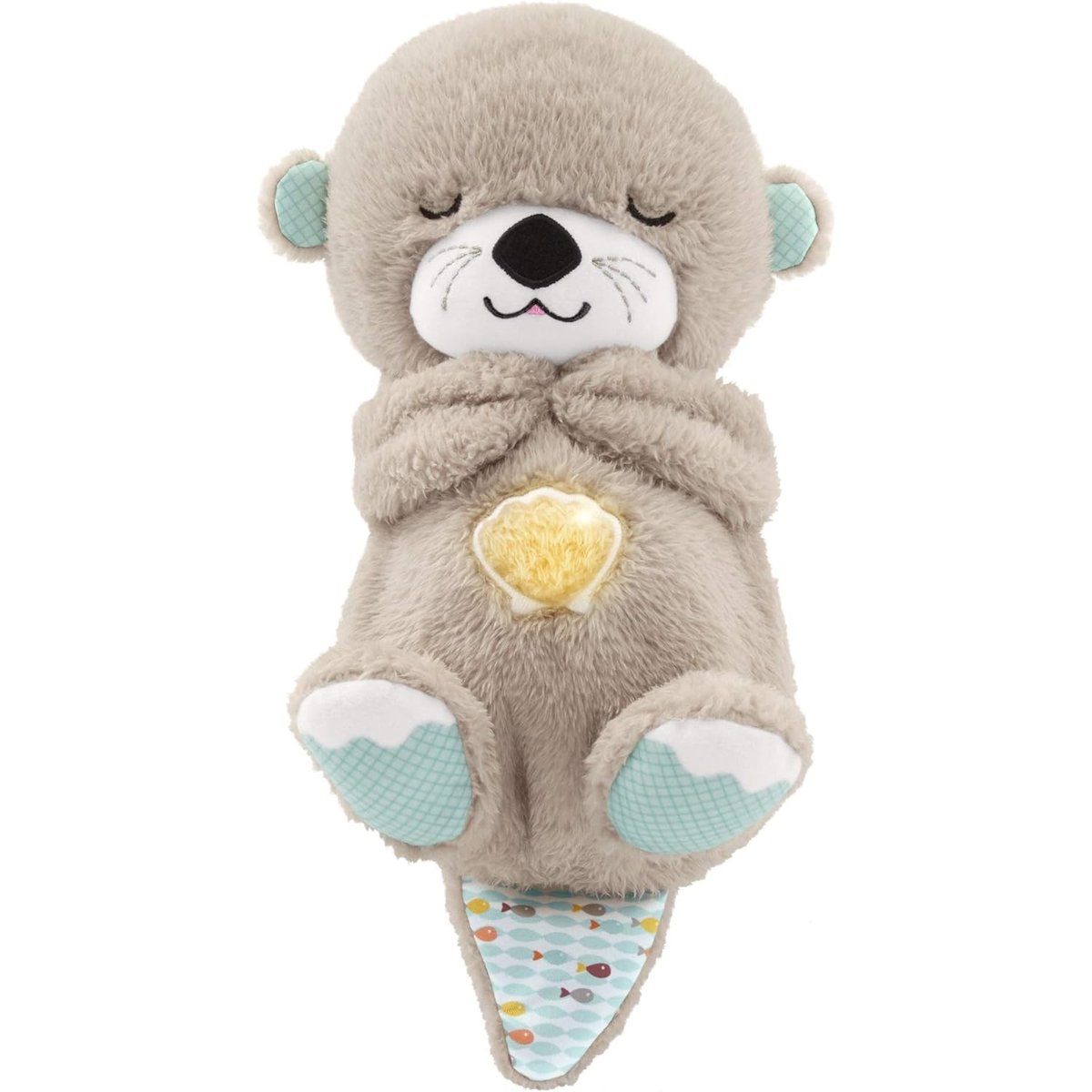 Doudou Peluche Loutre Sommeil avec mouvement respiratoire et musique beige, MATTEL