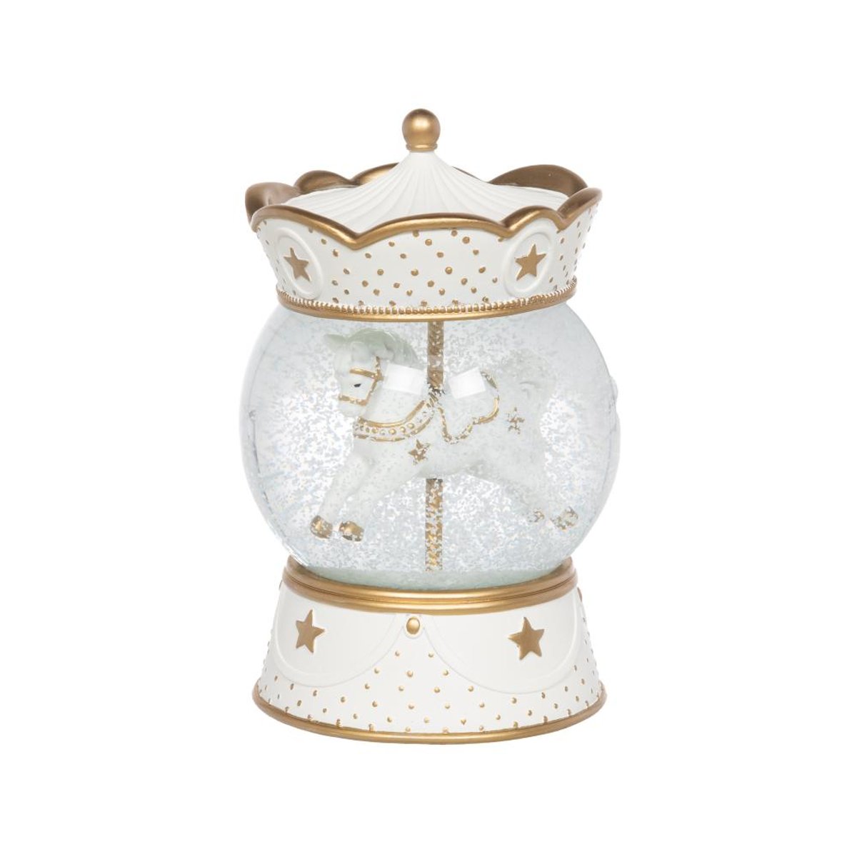 Boule à neige Carrousel et doré crème / ivoire, AMADEUS LES PETITS