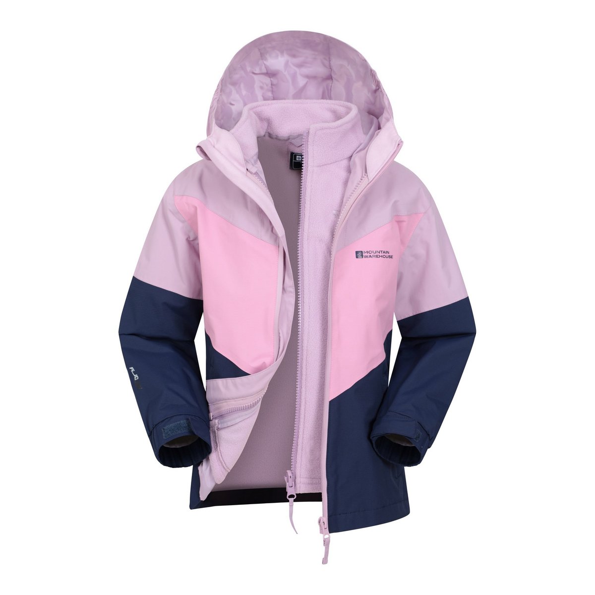 Veste imperméable LIGHTNING bleu foncé / rose, MOUNTAIN WAREHOUSE