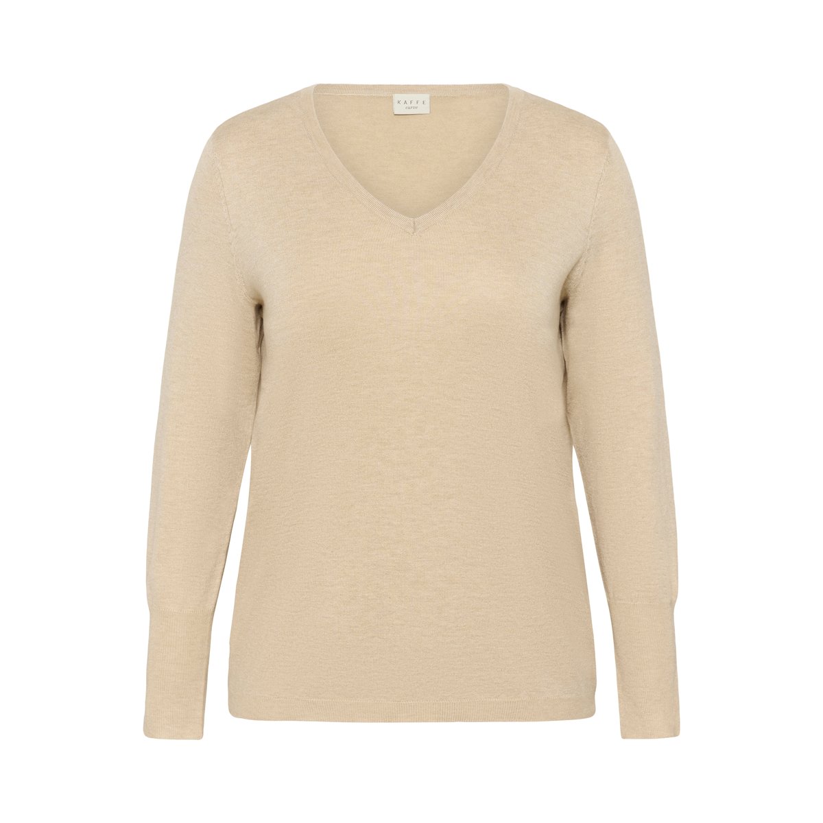 Pullover tricoté beige feather gray melange, KAFFE CURVE