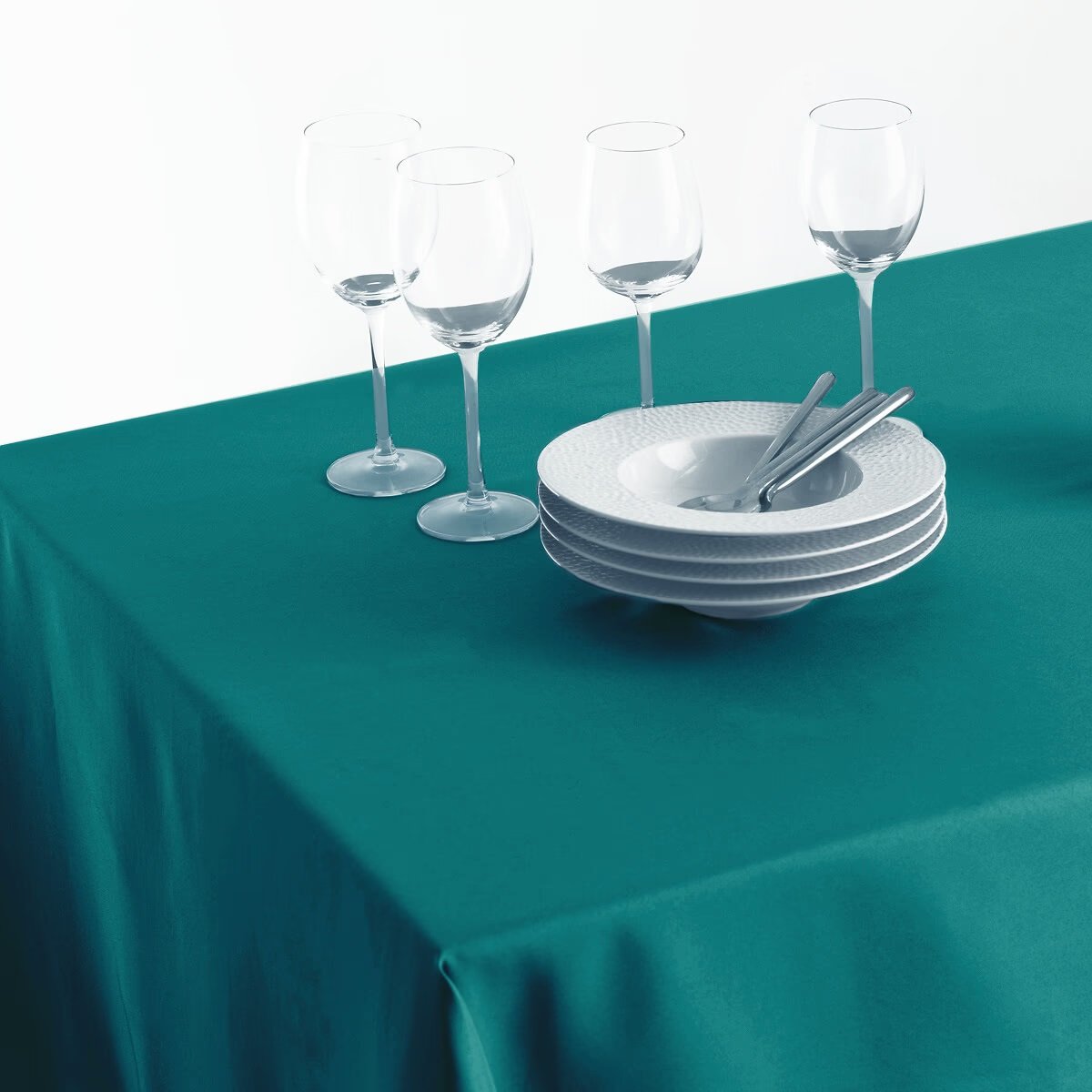 Nappe anti tache bleu canard 150x300cm gris, EDEN