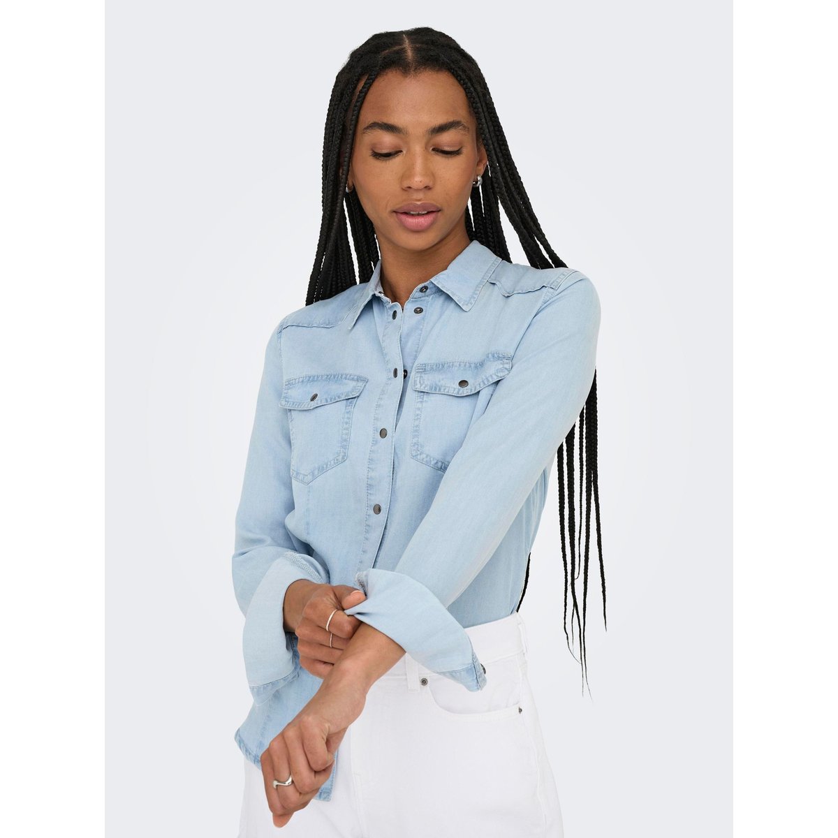 Chemise light blue denim, ONLY