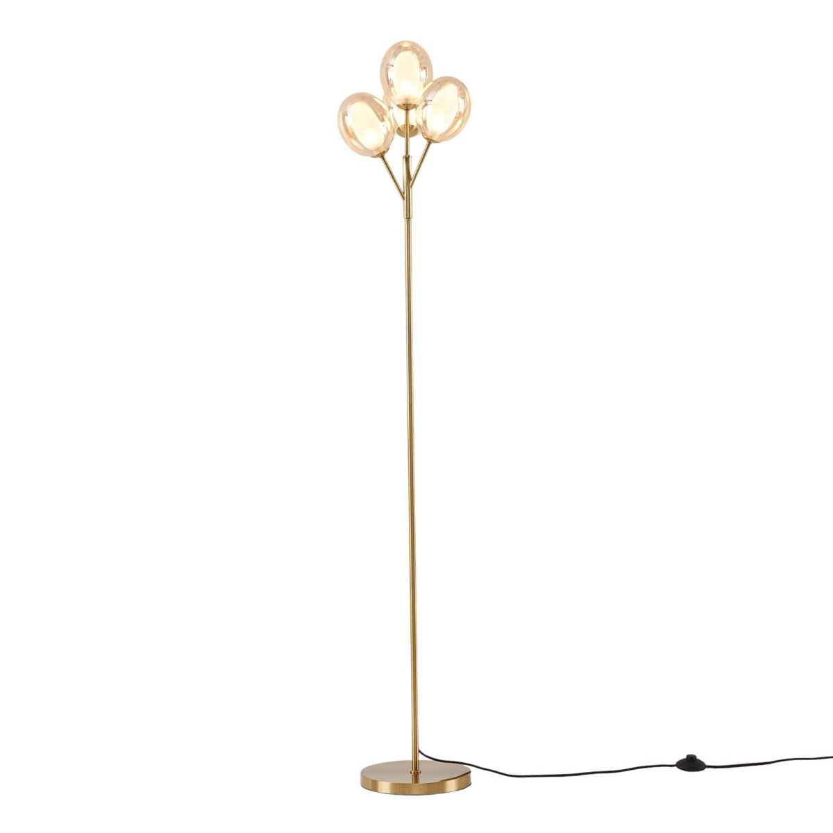 Lampadaire bouquet lumineux chic - SERYN laiton et ambré, KOSILUM