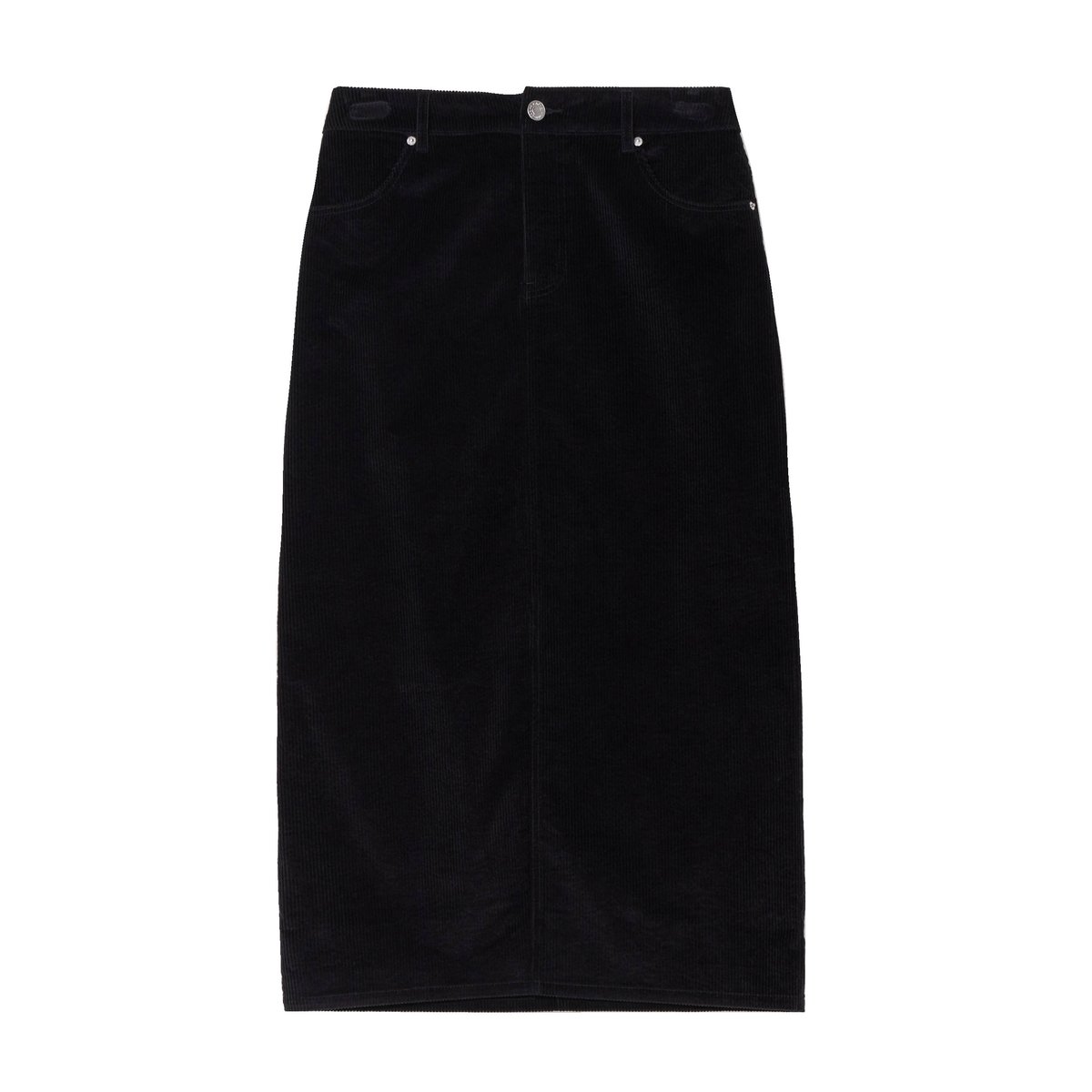 Jupe midi droite velours noir, CACHE CACHE