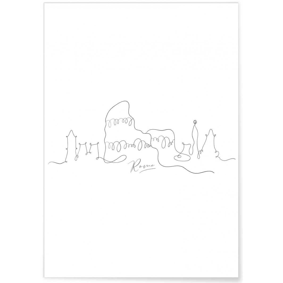 Affiche Line Art Rome blanc, L'AFFICHERIE
