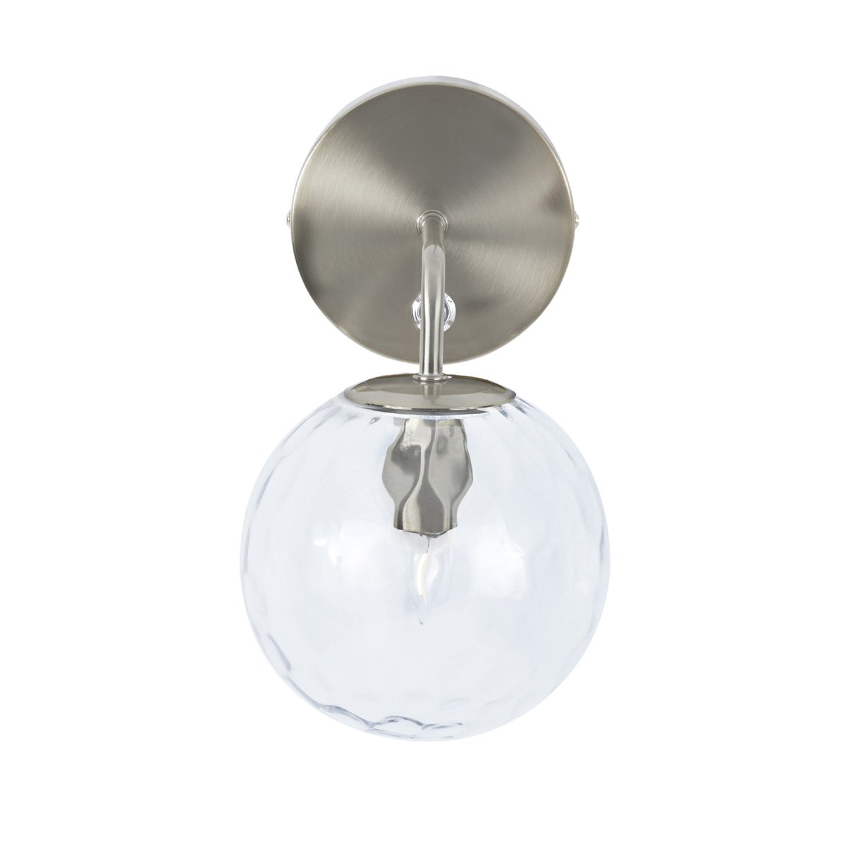 Applique murale avec variateur tactile et globe en verre clair, Gris couleur unique, TEAMSON HOME