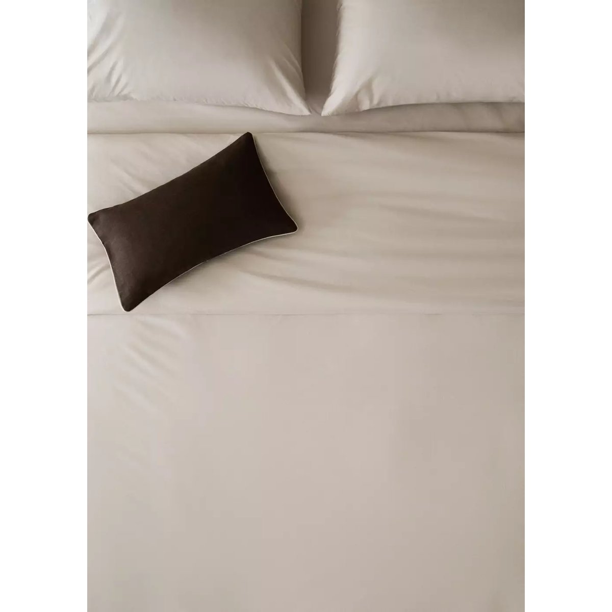 Housse de couette en percale de coton 100 % Lit 135/140 cm sable, MANGO HOME