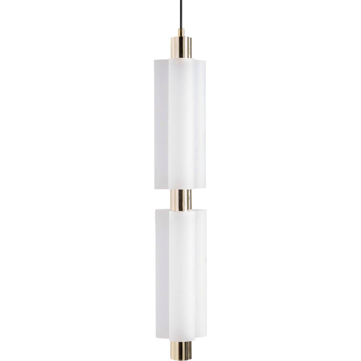 Lustre suspendu art déco en cristal blanc fumé cristal, RECOLLECTION