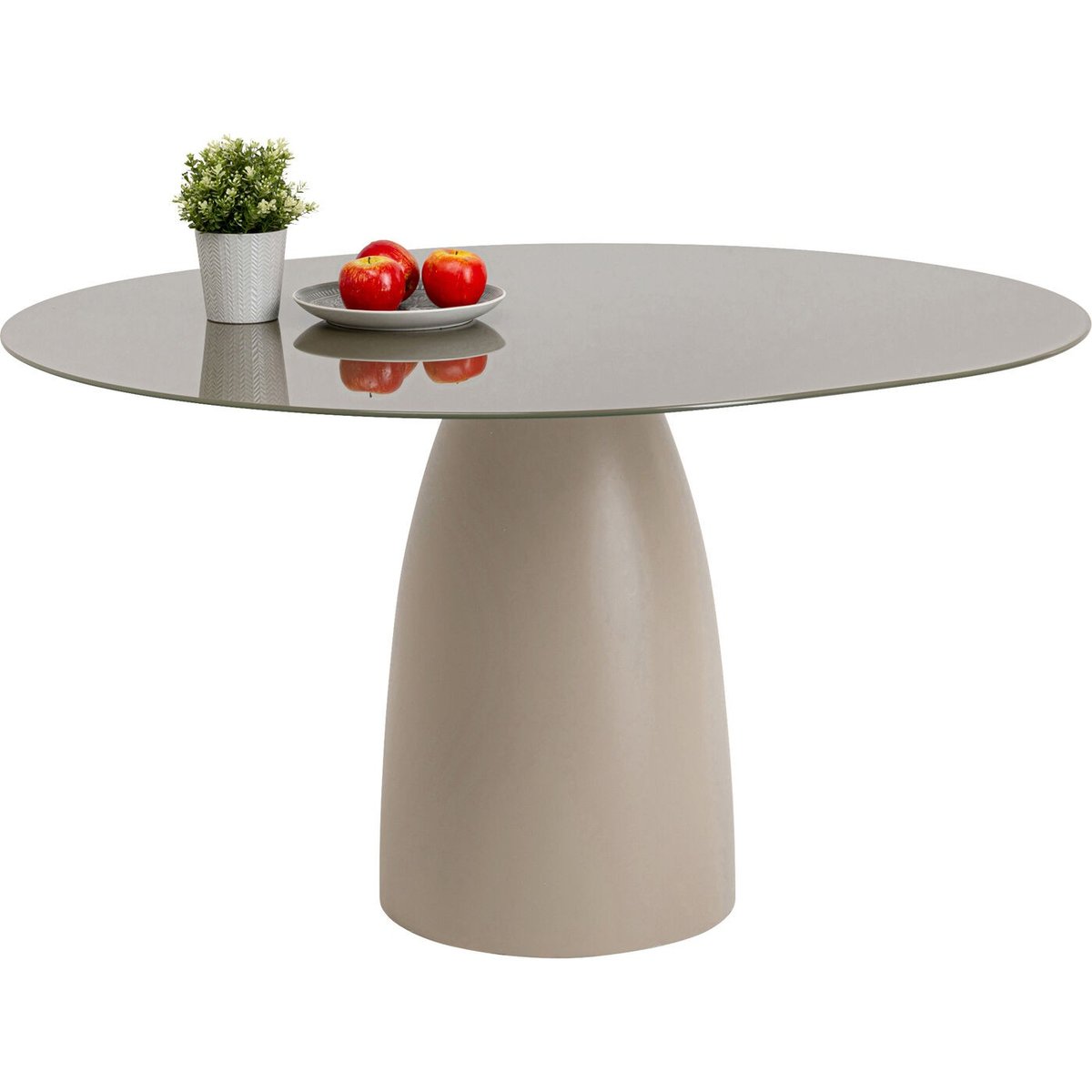 Table ovale en verre et acier, TERRY marron, KARE DESIGN
