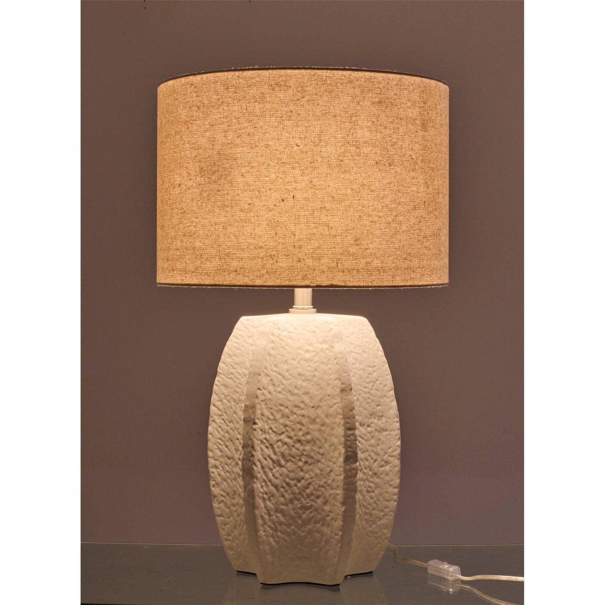 Lampe de table en céramique blanc et beige, RECOLLECTION