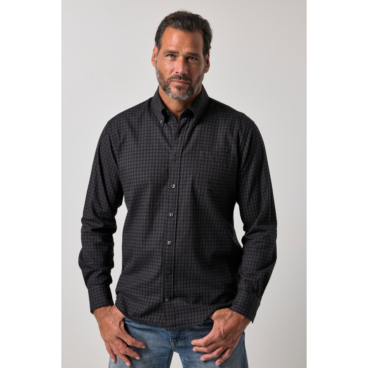 Chemise en flanelle à carreaux noir, JP1880
