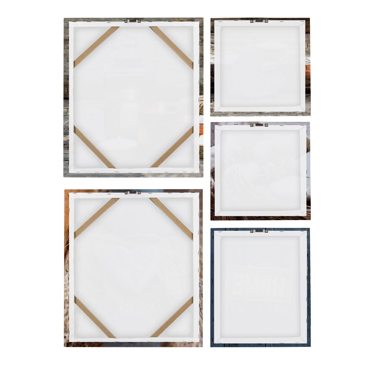 Set de 5 toiles Imprimées Maison bleu, ART FOR THE HOME