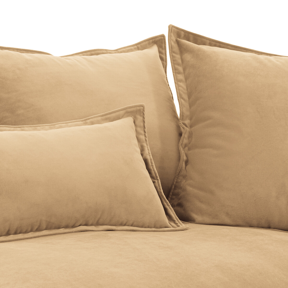 Longchair links, afneembare hoes, fluweel, ODNA capuccino, LA REDOUTE INTERIEURS