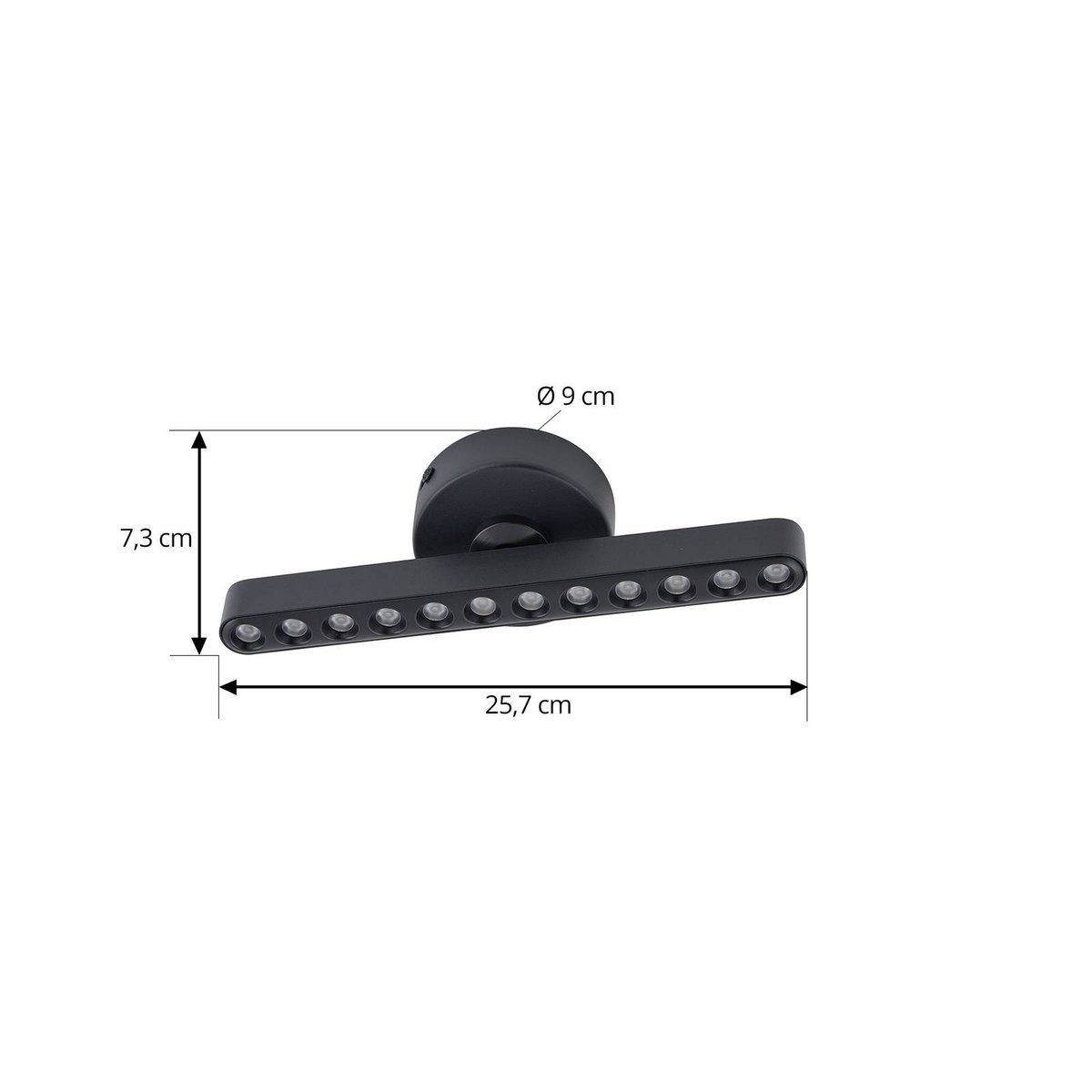 Plafonnier en métal moderneLED, Eldrin noir, LINDBY