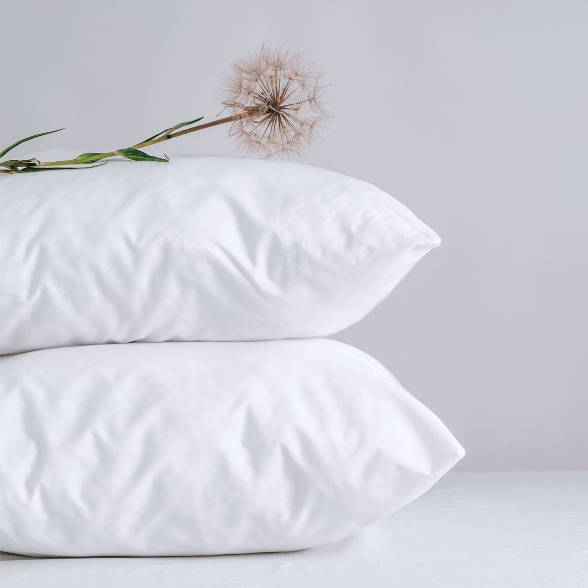 Lot de 2 sous-taies d'oreiller en molleton absorbant recyclé blanc, TRADITION DES VOSGES