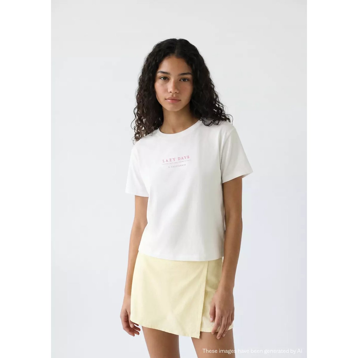 T-shirt en coton imprimé blanc cassé, MANGO TEEN