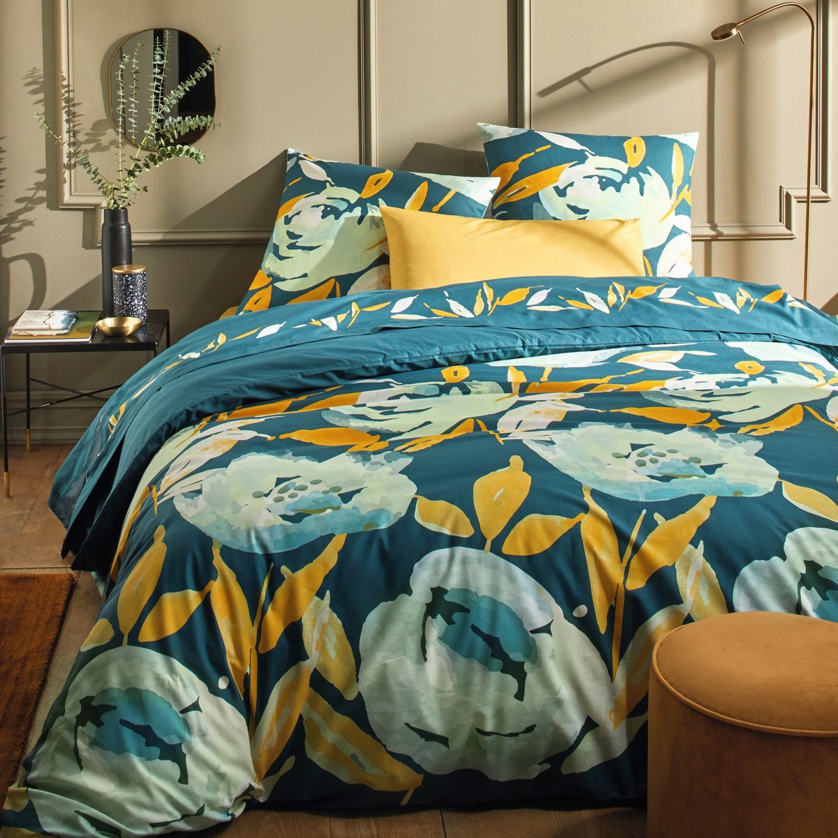 Parure de lit - Housse de couette avec taies jaune, EDEN