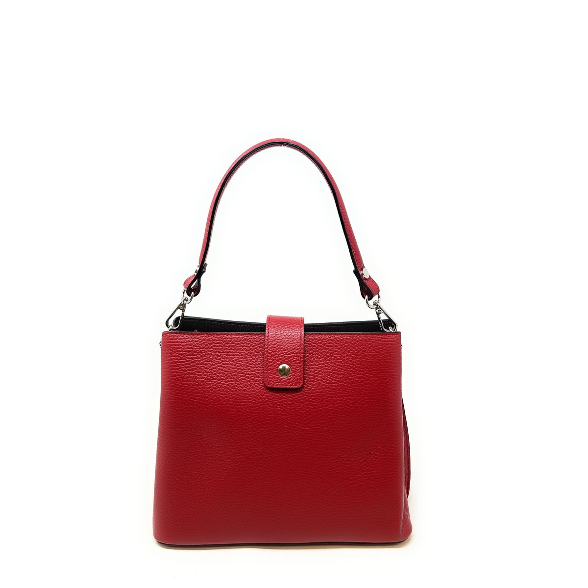 Sac à main en cuir grainé MARTENS rouge foncé, OH MY BAG