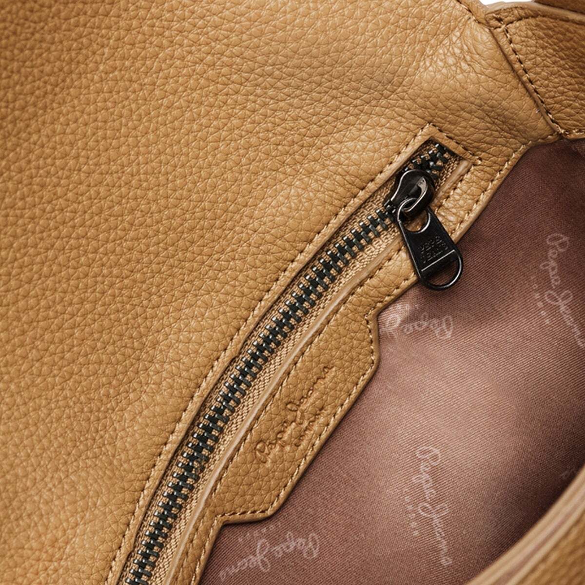 Sac Bandoulière À Rabat Effet Cuir beige nu, PEPE JEANS