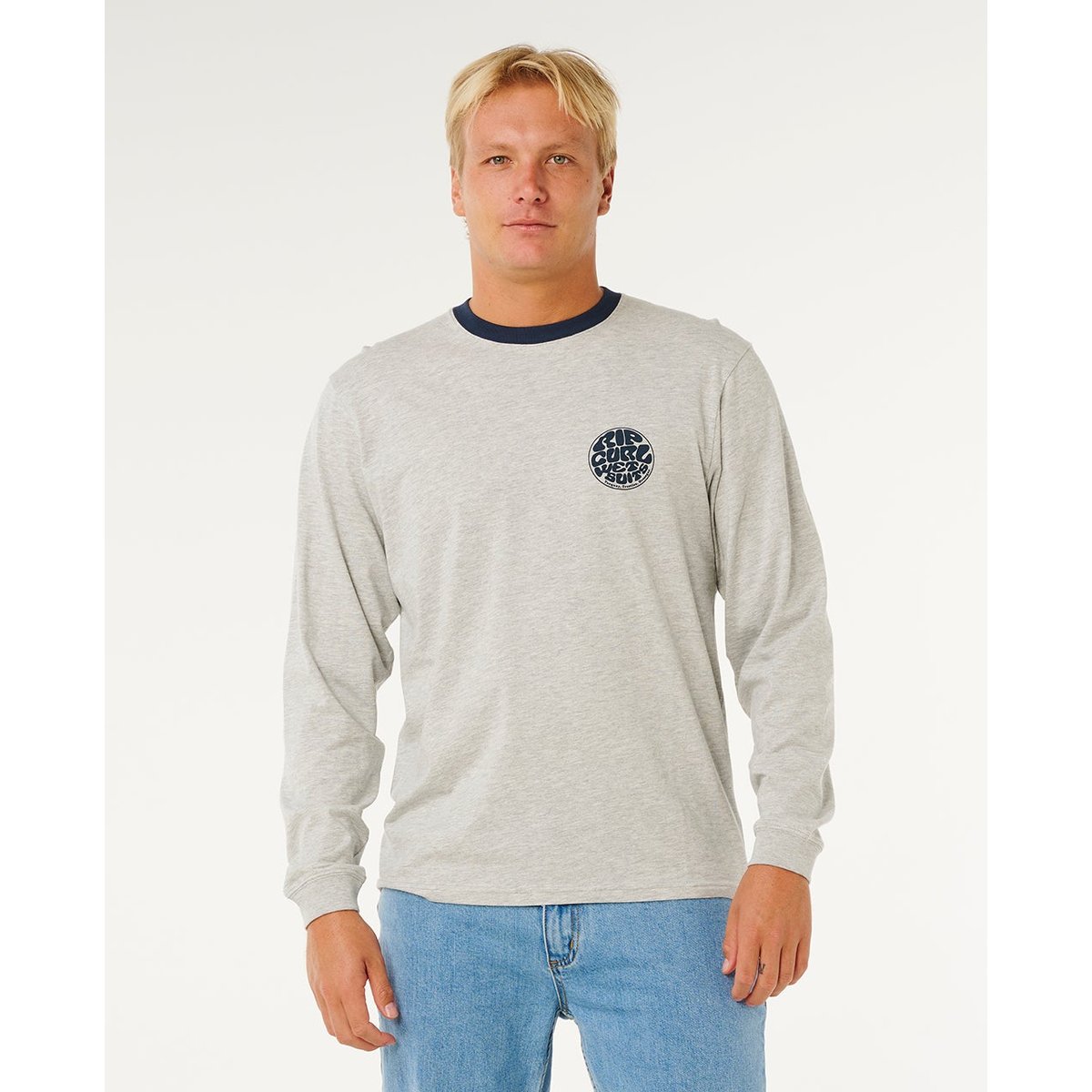 T-shirt à manches longues Wetsuit ICON gris chiné, RIP CURL