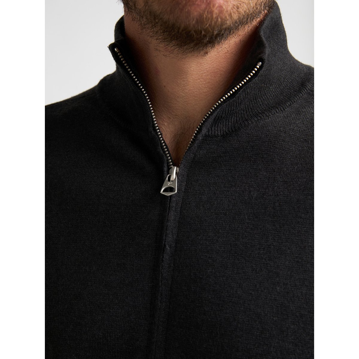 Pull Gilet zippé chiné ironfield noir iron steel, PETROL INDUSTRIES