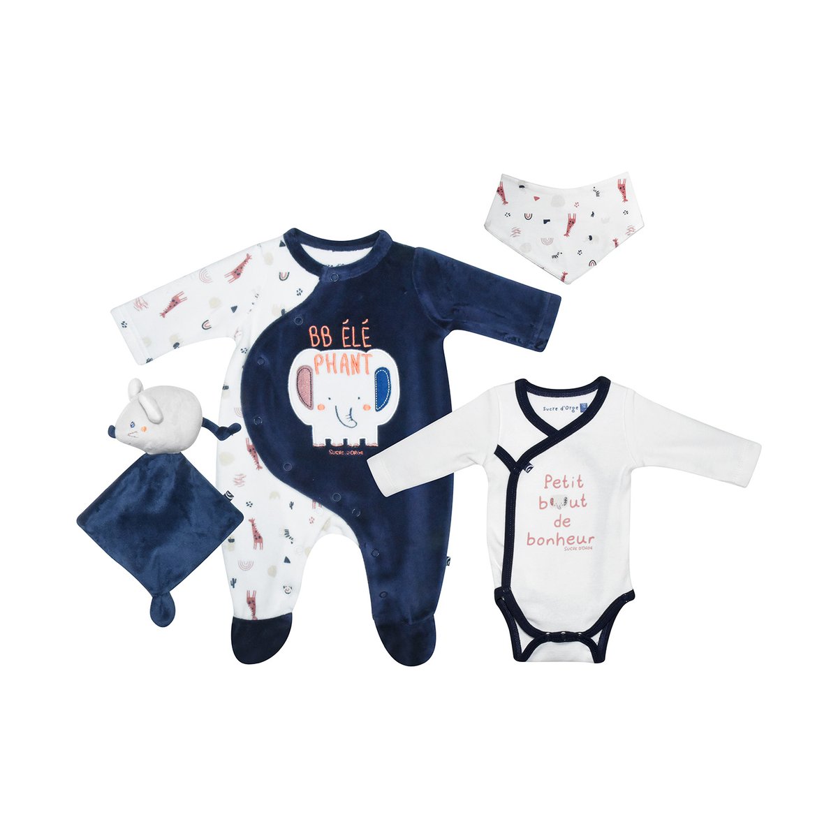 Set naissance gordon maille ouverture devant naissance bleu, SUCRE D'ORGE