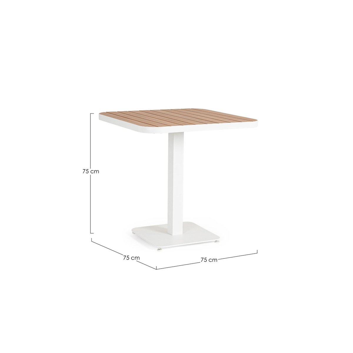 Table de jardin carrée en métal blanc L78 2 personnes - BAVARO blanc, HELLIN, DEPUIS 1862