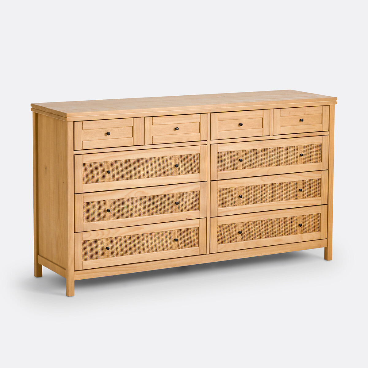 Commode en pin massif et cannage 10 tiroirs, Gabin naturel, LA REDOUTE INTERIEURS