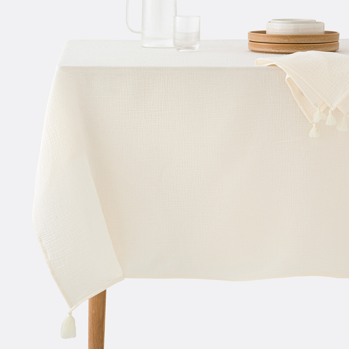 Nappe gaze de coton, Kumla ecru, LA REDOUTE INTERIEURS