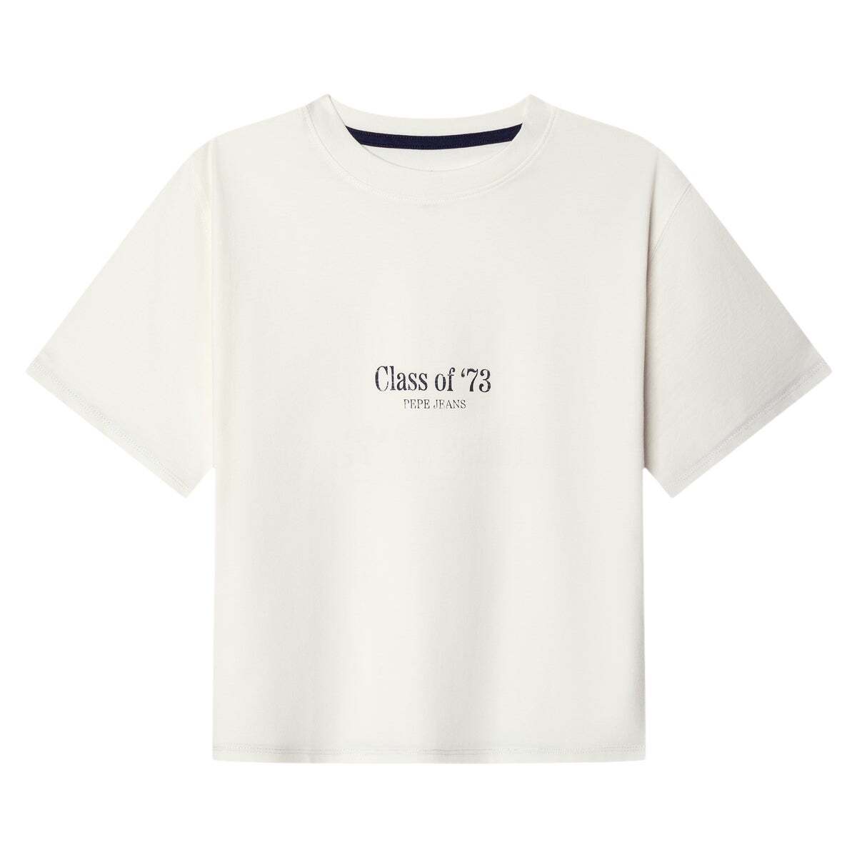 T-Shirt À Rayures Coupe Décontractée blanche mousse, PEPE JEANS