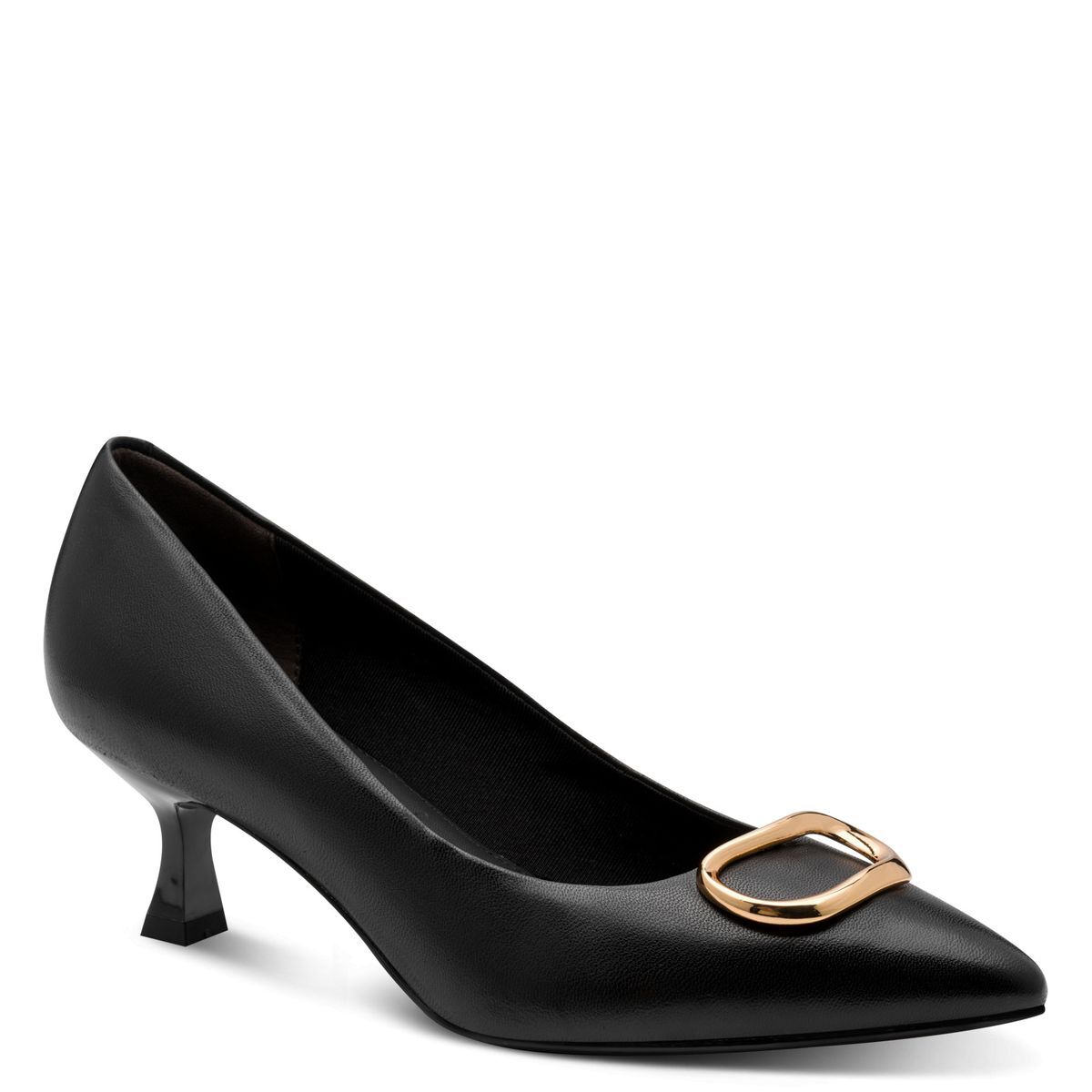 Escarpin en cuir noir, TAMARIS