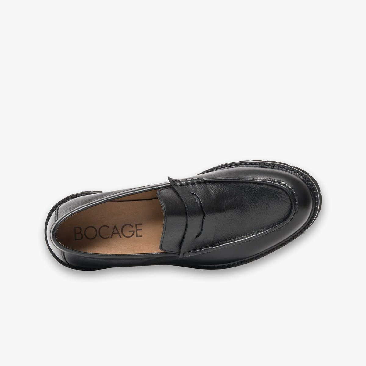 Mocassin en cuir GIANNI noir, BOCAGE