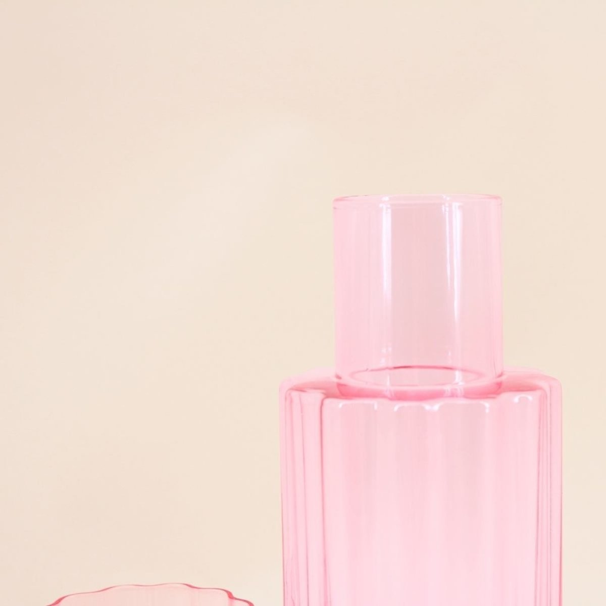 Carafe en verre avec verre assorti rose, HASHTAG DECO