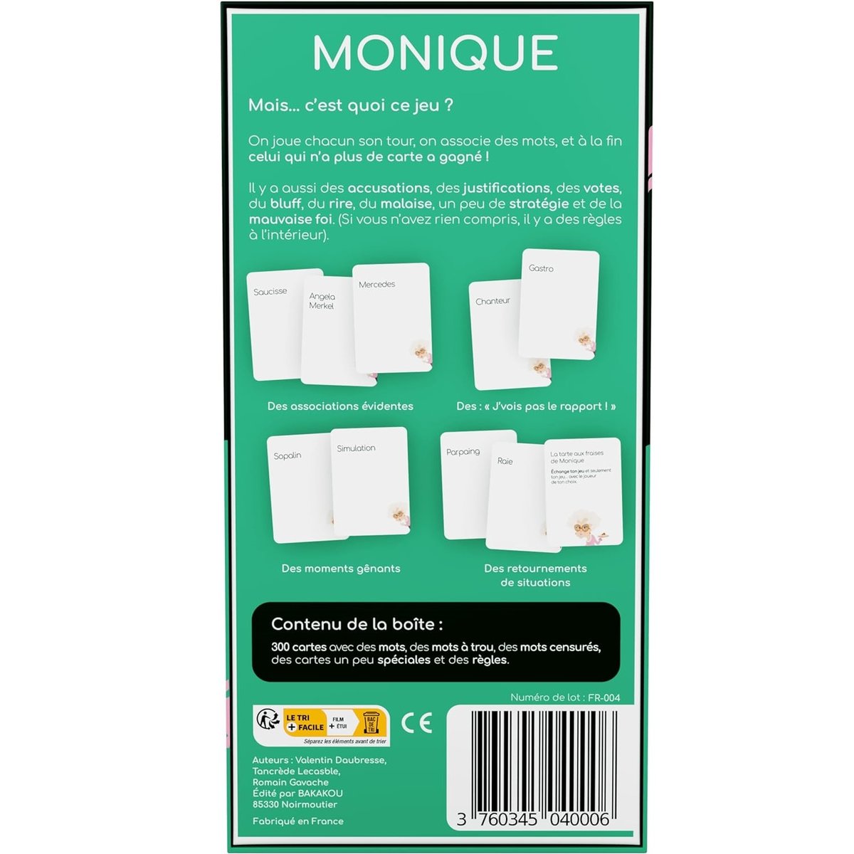 MONIQUE jeu d'ambiance bleu, GIGAMIC