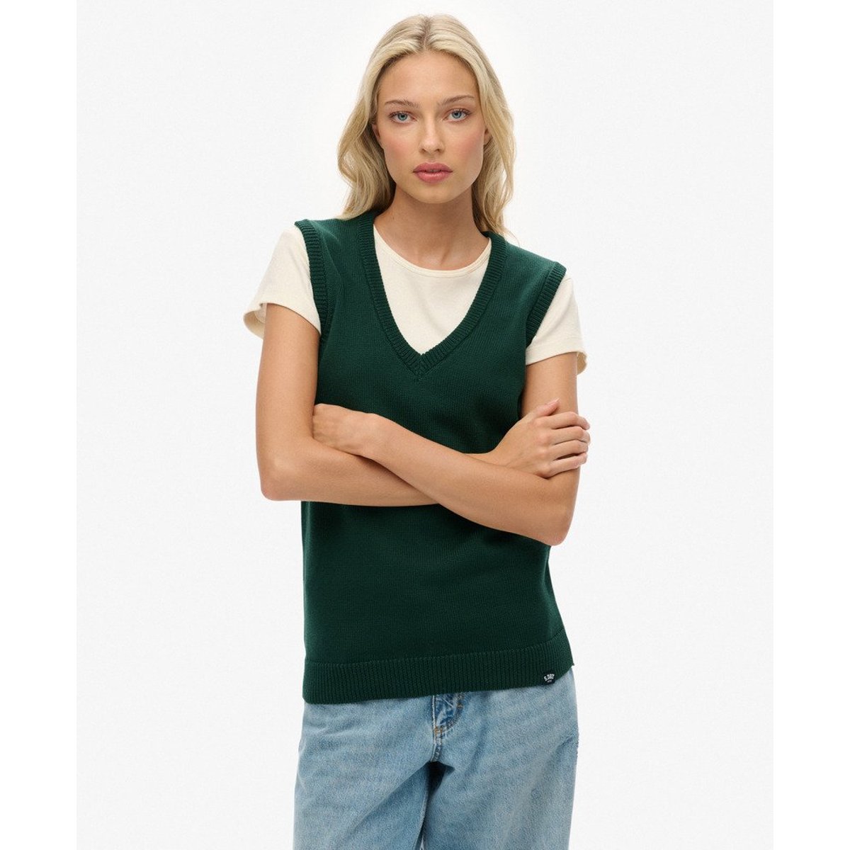 Débardeur en Maille Athletic Essentials vert émail, SUPERDRY