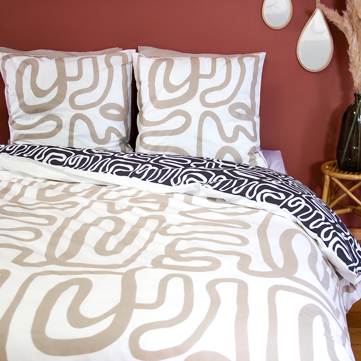 Parure de couette 2 pcs 100% coton 52 fils, sidnie imprime, C DESIGN HOME TEXTILE