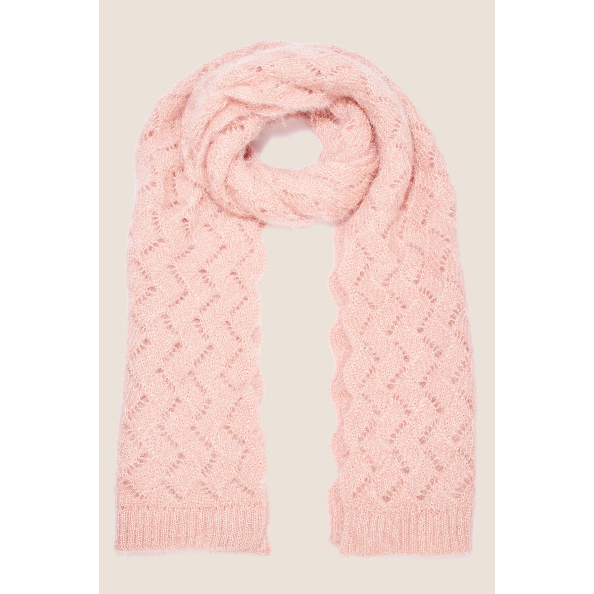 Écharpe ajourée vieux rose, BREAL