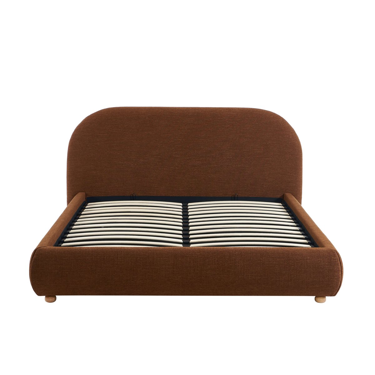 Lit coffre avec sommier relevable JELLY marron, SORELH