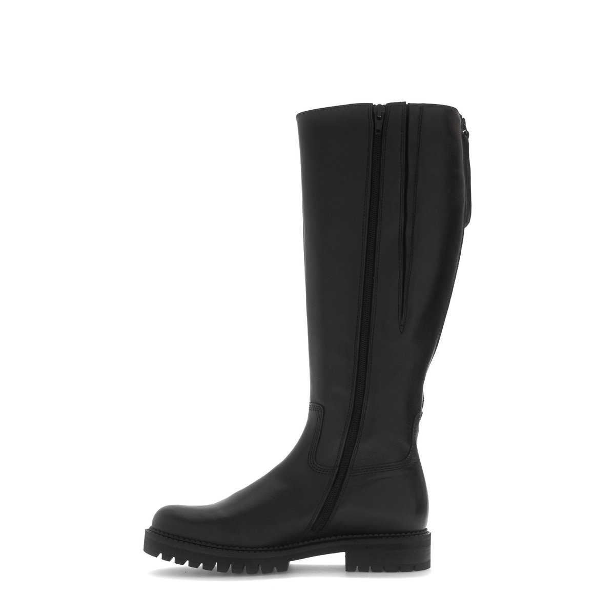 Bottes en cuir lisse à talon décroché noir lisse, GABOR