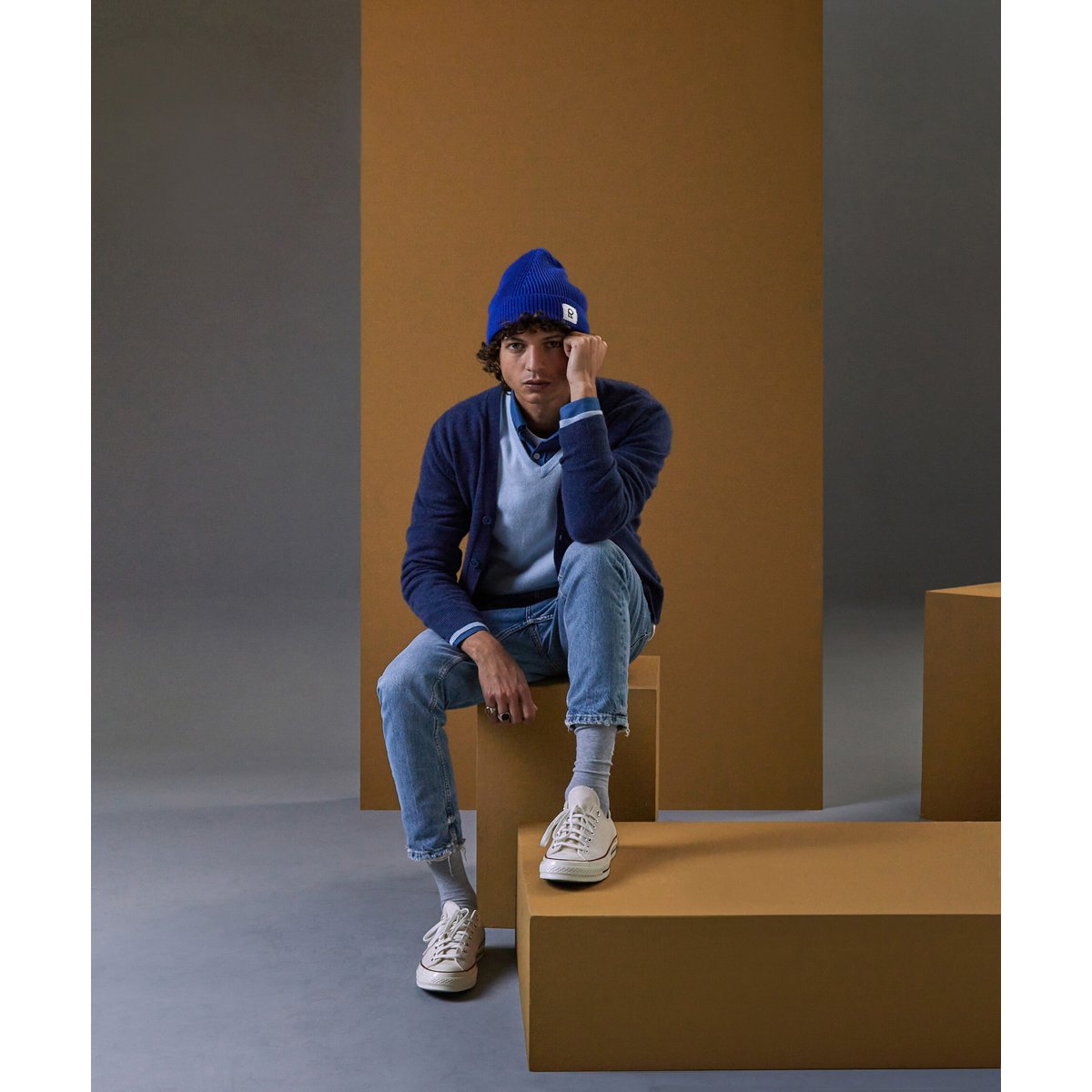 Gilet en cachemire 2 fils denim, RODIER