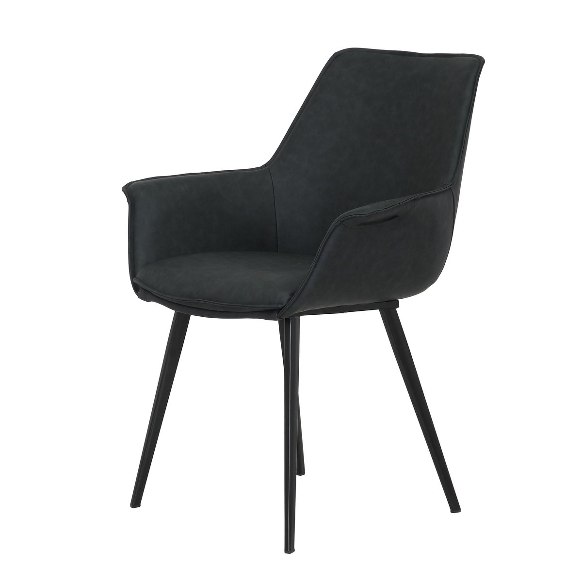 Fauteuil repas PU mat noir, ZAGO
