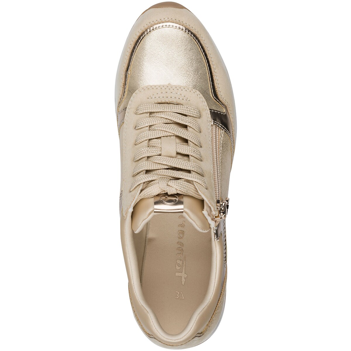 Zip-Up Trainers gold-coloured, TAMARIS