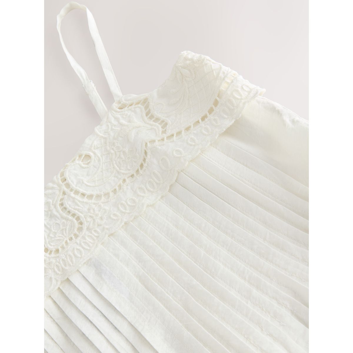 Robe d'été midi à petits plis et col rabattu blanc, NEXT